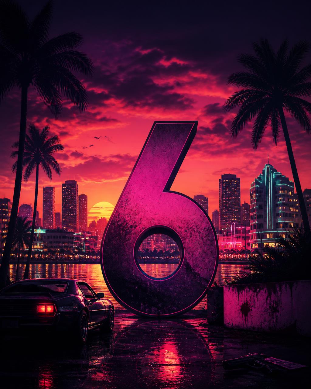 GTA 6 neon Vice City artwork